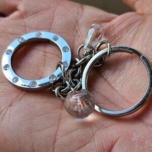 Nine & Company Key Chain Silver Tone Fashion Keys Holder Crystals Accent